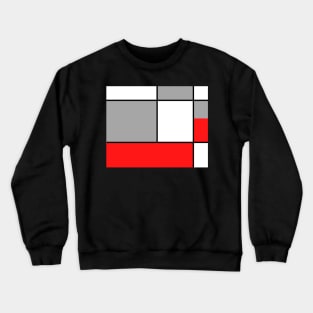 Squares and Rectangles  Red , Grey, and White Crewneck Sweatshirt